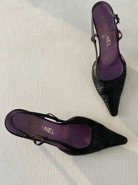 Vintage Chanel Karl Lagerfeld Era Slingback Pumps Size 37